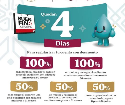 ¡Quedan solo 2 días para aprovechar los descuentos del BUEN FIN en SIAPA Tepic!