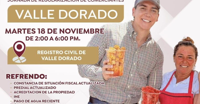 Jornada de Regularización de Comerciantes llegará a Valle Dorado