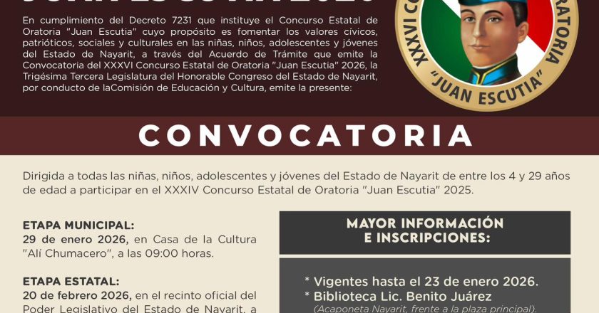 ÚLTIMOS DÍAS PARA REGISTRARTE AL CONCURSO DE ORATORIA “JUAN ESCUTIA 2026”