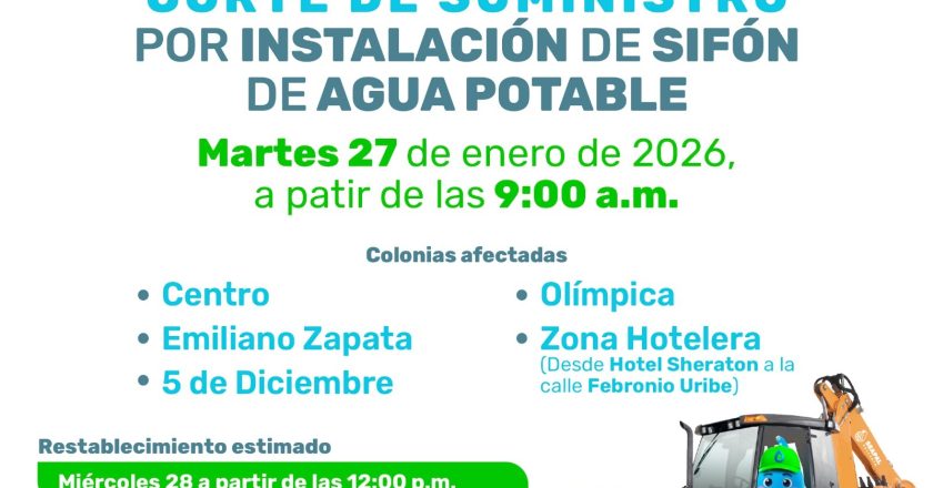 CORTE DE AGUA EN ZONA CENTRO POR OBRAS