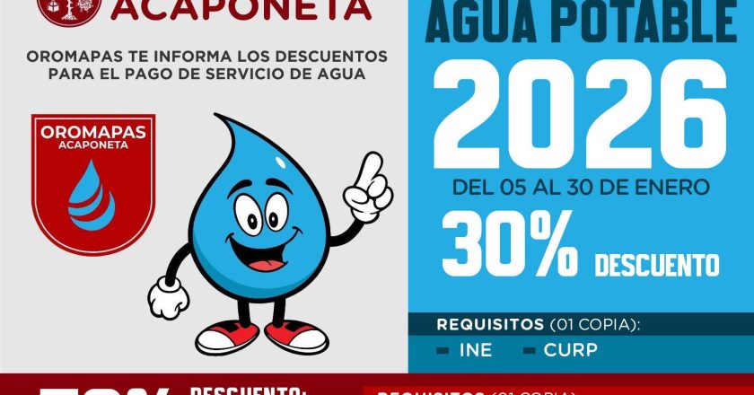DESCUENTOS EN EL PAGO DEL AGUA 2026
