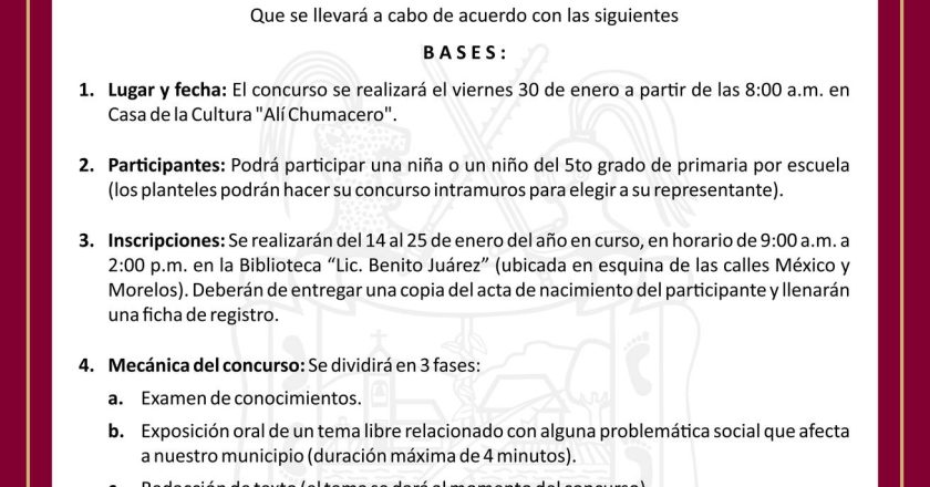 CONVOCATORIA NIÑO Y NIÑA PRESIDENTE 2026