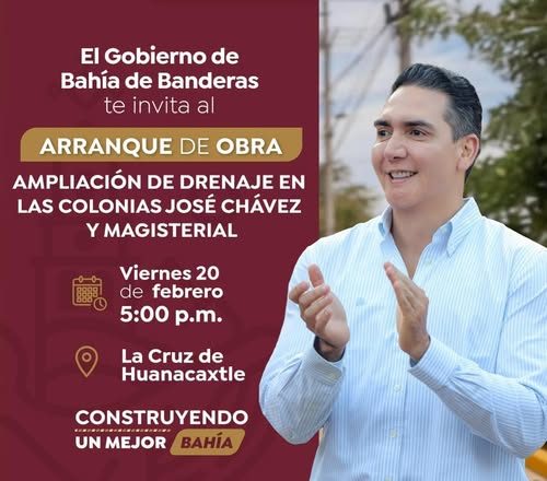 Estan invitados a un nuevo arranque de obra en La Cruz de Huanacaxtle
