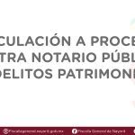 VINCULACIÓN A PROCESO CONTRA NOTARIO PÚBLICO POR DELITOS PATRIMONIALES.