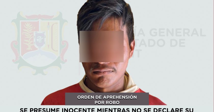 APREHENDIDO POR SU PROBABLE PARTICIPACIÓN EN EL DELITO DE ROBO