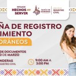 ¡IMPULSO AL REGISTRO DE NACIMIENTO EXTEMPORÁNEO!