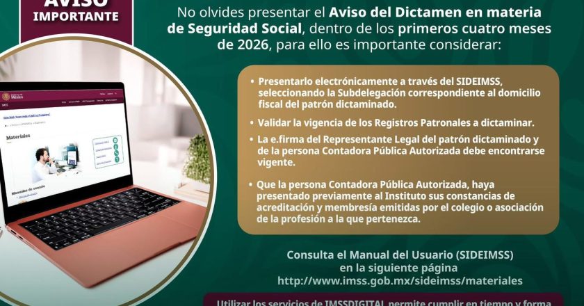 ¡PATRÓN Y CONTADOR! PRESENTA EL AVISO DE DICTAMEN 2026 ANTE EL IMSS A TIEMPO