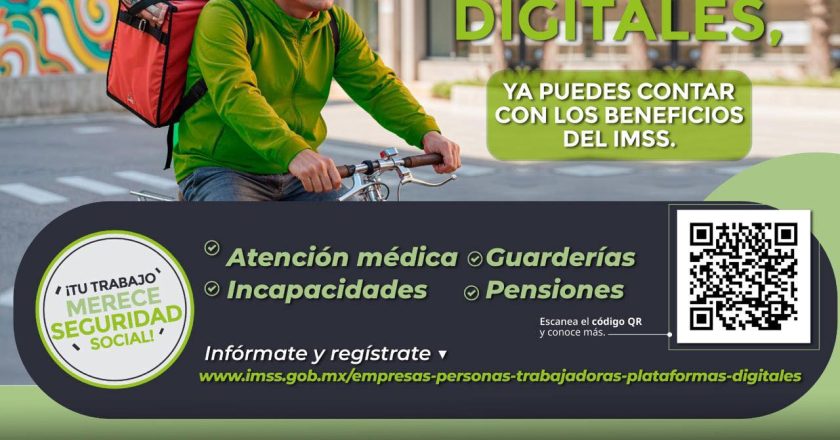 TRABAJADORES DE PLATAFORMAS YA PUEDEN TENER BENEFICIOS DEL IMSS