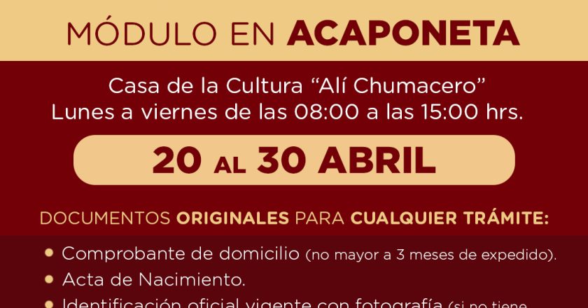 MÓDULO DEL INE EN ACAPONETA: FECHAS, HORARIOS Y REQUISITOS