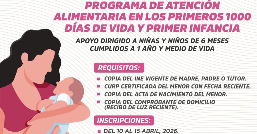 ÚLTIMO DÍA PARA INSCRIBIRTE A LOS APOYOS ALIMENTARIOS EN LA PRIMERA INFANCIA