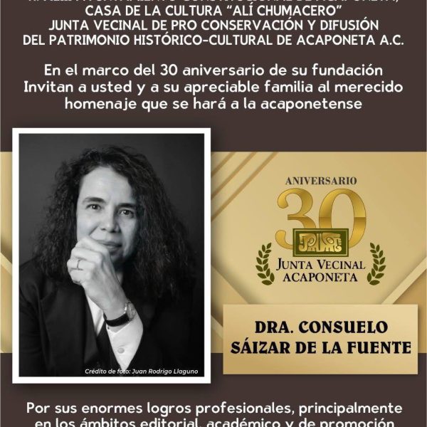 HOMENAJE DE GALA A LA DRA. CONSUELO SÁIZAR DE LA FUENTE EN ACAPONETA