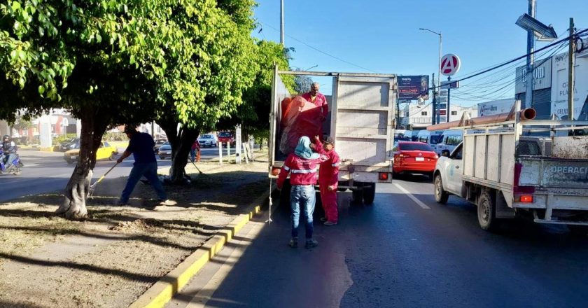 BRIGADA BLANCA REFUERZA LABORES DE LIMPIEZA EN AVENIDA INSURGENTES EN TEPIC