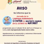 AVISO IMPORTANTE: REPROGRAMAN JORNADA CONTRA EL MALTRATO ANIMAL