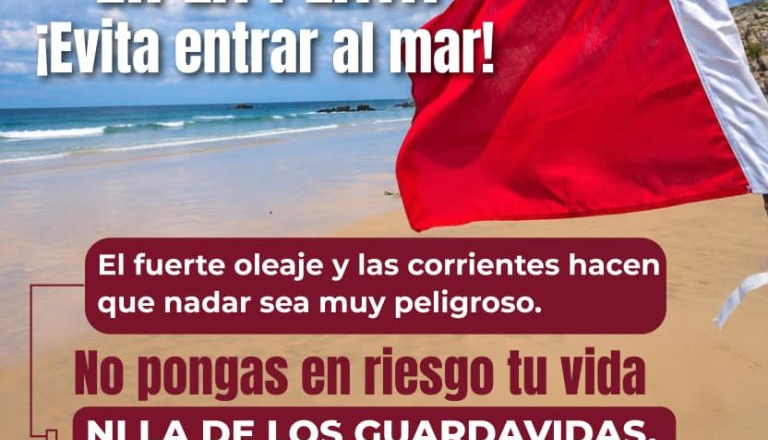Si ves una bandera roja en la playa, no entres al mar.